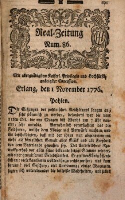 Real-Zeitung (Erlanger Real-Zeitung) Freitag 1. November 1776