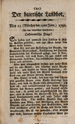 Der baierische Landbot Mittwoch 19. Januar 1791