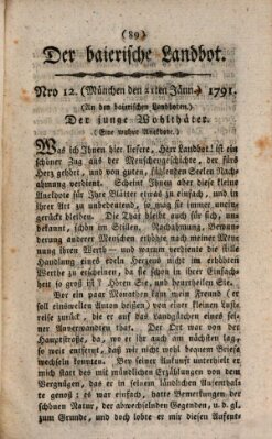 Der baierische Landbot Freitag 21. Januar 1791