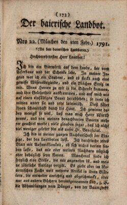 Der baierische Landbot Dienstag 8. Februar 1791