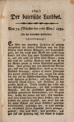 Der baierische Landbot Dienstag 10. Mai 1791