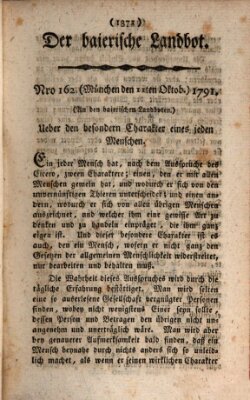Der baierische Landbot Dienstag 11. Oktober 1791