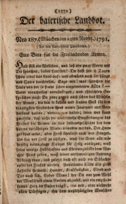 Der baierische Landbot Mittwoch 23. November 1791