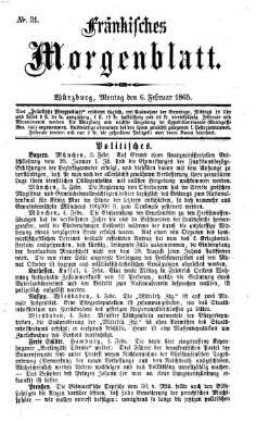 Fränkisches Morgenblatt Montag 6. Februar 1865