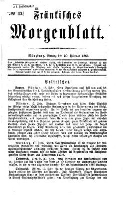 Fränkisches Morgenblatt Montag 20. Februar 1865