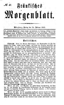 Fränkisches Morgenblatt Freitag 24. Februar 1865