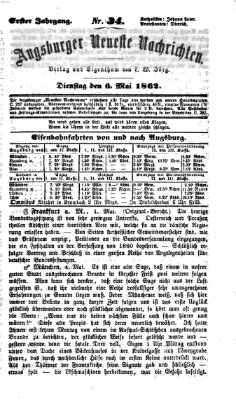 Augsburger neueste Nachrichten Dienstag 6. Mai 1862