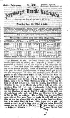 Augsburger neueste Nachrichten Dienstag 13. Mai 1862