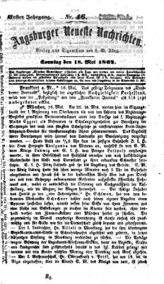 Augsburger neueste Nachrichten Sonntag 18. Mai 1862