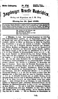Augsburger neueste Nachrichten Montag 16. Juni 1862