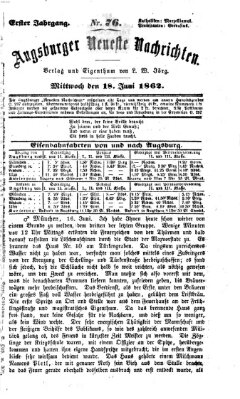 Augsburger neueste Nachrichten Mittwoch 18. Juni 1862