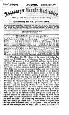 Augsburger neueste Nachrichten Donnerstag 23. Oktober 1862