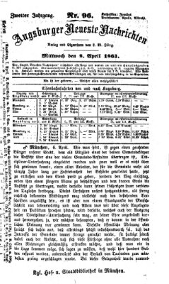 Augsburger neueste Nachrichten Mittwoch 8. April 1863