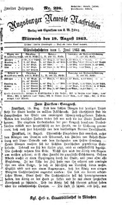 Augsburger neueste Nachrichten Mittwoch 19. August 1863