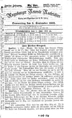 Augsburger neueste Nachrichten Donnerstag 3. September 1863