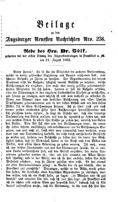 Augsburger neueste Nachrichten Samstag 29. August 1863