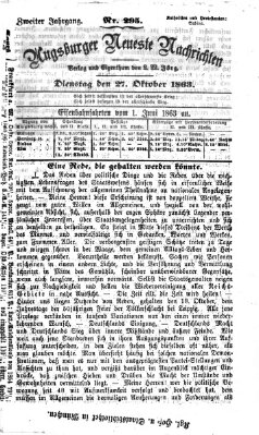 Augsburger neueste Nachrichten Dienstag 27. Oktober 1863