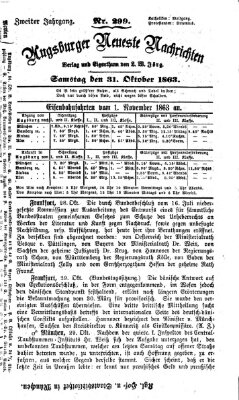 Augsburger neueste Nachrichten Samstag 31. Oktober 1863