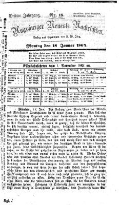 Augsburger neueste Nachrichten Montag 18. Januar 1864
