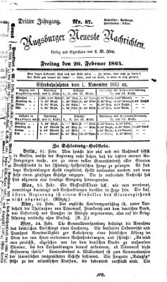Augsburger neueste Nachrichten Freitag 26. Februar 1864