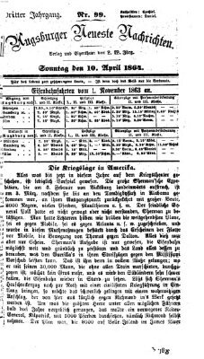 Augsburger neueste Nachrichten Sonntag 10. April 1864