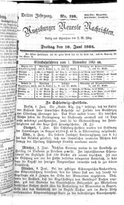 Augsburger neueste Nachrichten Freitag 10. Juni 1864