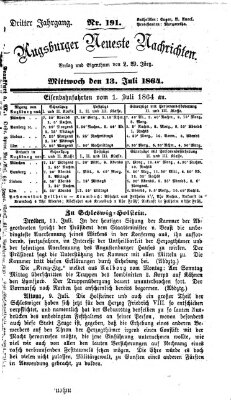 Augsburger neueste Nachrichten Mittwoch 13. Juli 1864