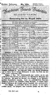 Augsburger neueste Nachrichten Donnerstag 11. August 1864