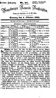 Augsburger neueste Nachrichten Sonntag 2. Oktober 1864