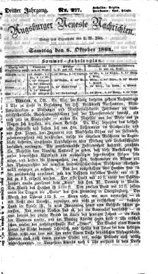 Augsburger neueste Nachrichten Samstag 8. Oktober 1864