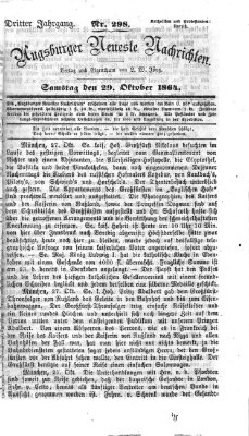 Augsburger neueste Nachrichten Samstag 29. Oktober 1864