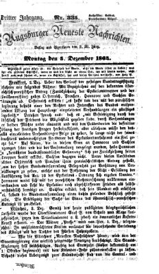 Augsburger neueste Nachrichten Montag 5. Dezember 1864