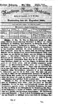 Augsburger neueste Nachrichten Donnerstag 29. Dezember 1864