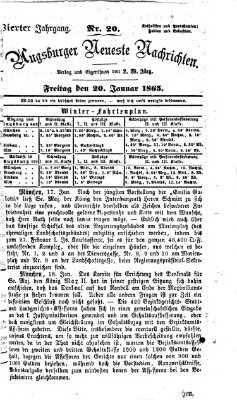 Augsburger neueste Nachrichten Freitag 20. Januar 1865