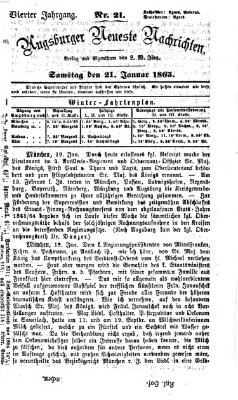 Augsburger neueste Nachrichten Samstag 21. Januar 1865