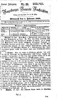 Augsburger neueste Nachrichten Mittwoch 1. Februar 1865