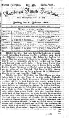Augsburger neueste Nachrichten Freitag 17. Februar 1865