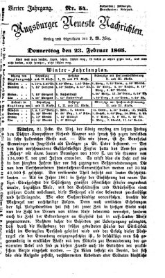 Augsburger neueste Nachrichten Donnerstag 23. Februar 1865