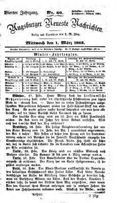 Augsburger neueste Nachrichten Mittwoch 1. März 1865