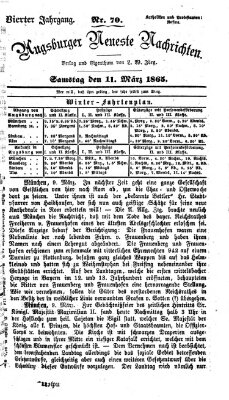 Augsburger neueste Nachrichten Samstag 11. März 1865