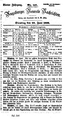 Augsburger neueste Nachrichten Dienstag 20. Juni 1865