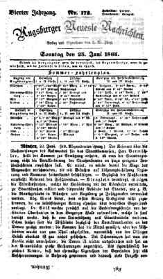 Augsburger neueste Nachrichten Sonntag 25. Juni 1865