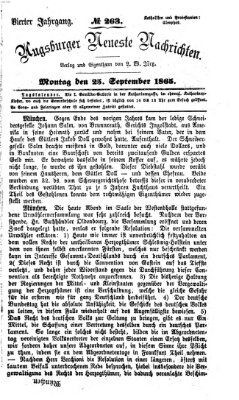 Augsburger neueste Nachrichten Montag 25. September 1865
