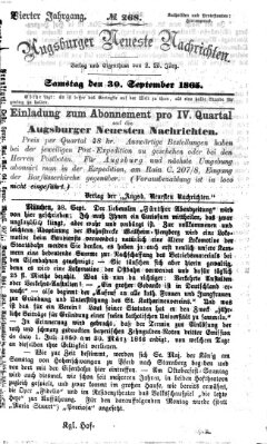 Augsburger neueste Nachrichten Samstag 30. September 1865