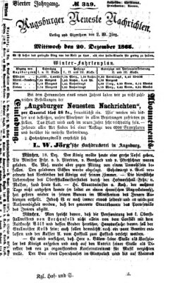 Augsburger neueste Nachrichten Mittwoch 20. Dezember 1865
