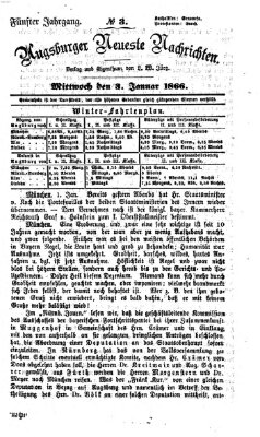 Augsburger neueste Nachrichten Mittwoch 3. Januar 1866