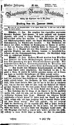 Augsburger neueste Nachrichten Freitag 19. Januar 1866