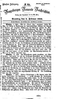 Augsburger neueste Nachrichten Samstag 3. Februar 1866