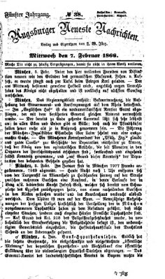 Augsburger neueste Nachrichten Mittwoch 7. Februar 1866