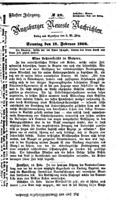 Augsburger neueste Nachrichten Sonntag 18. Februar 1866
